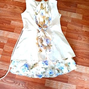 DBY ltd ladies Dress with scarf, yellow, size 9